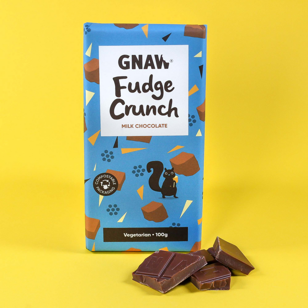GNAW Fudge Crunch Milk Chocolate Bar