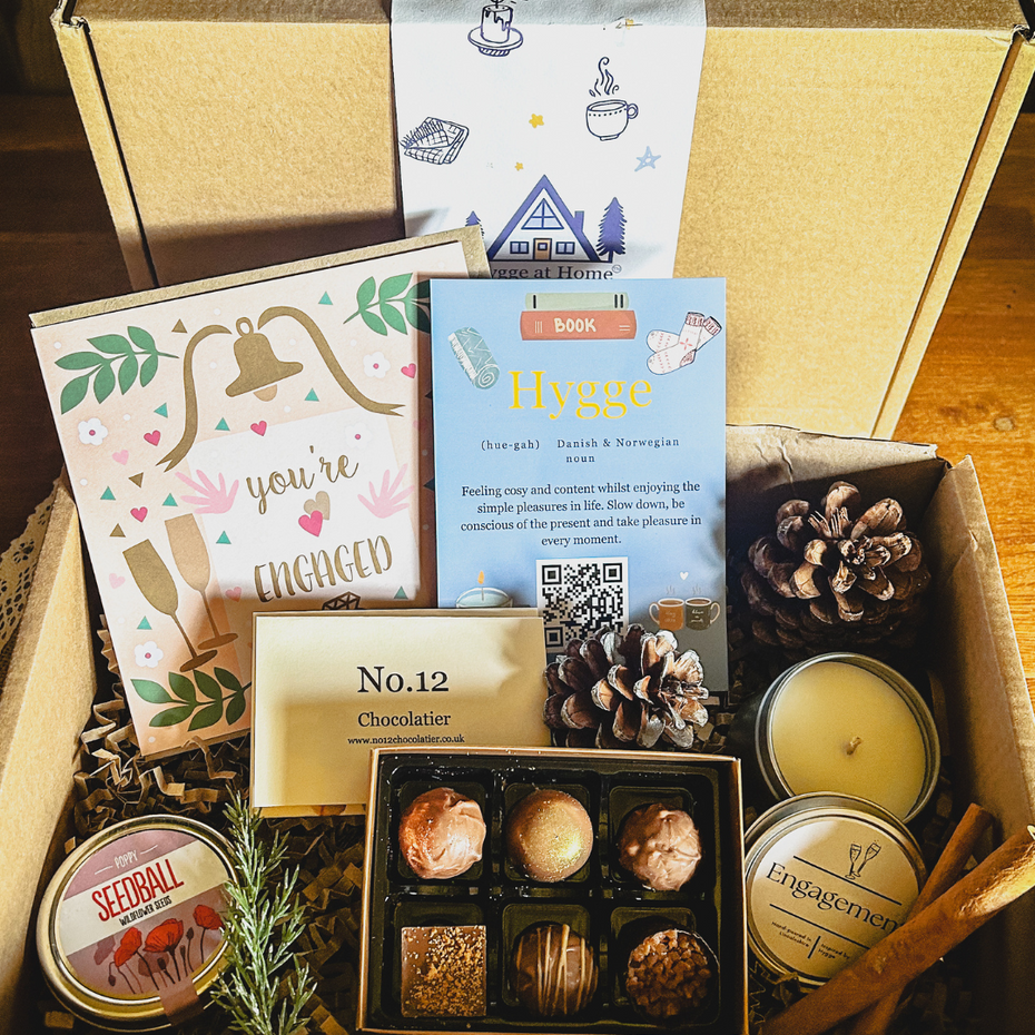Engagement Gift Box: Romantic Hygge Gift for Newly Engaged Couple