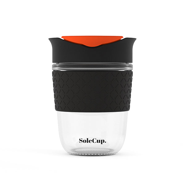 SoleCup 12oz Reusable Glass Coffee Travel Mug