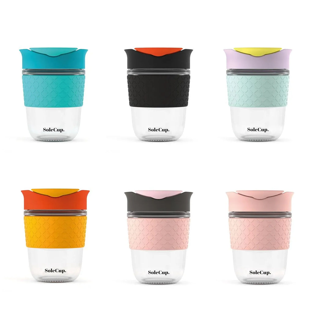 Solecup Reusable Glass Travel Cup Spill Proof Insulated Coffee Mug